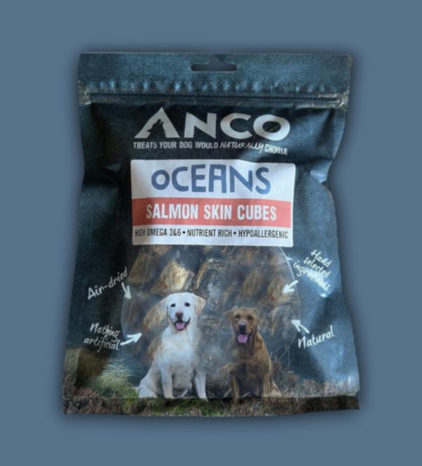 Anco Oceans Salmon Skin Cubes 100g